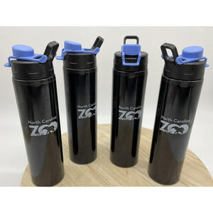 North Carolina Zoo Just Imagine 4 Plastic Water Bottles 24oz 720ml Flip Lid
